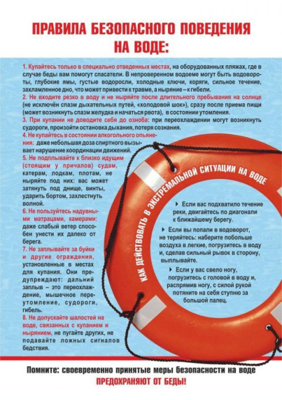 Соблюдайте правила безопасности на водных объектах.